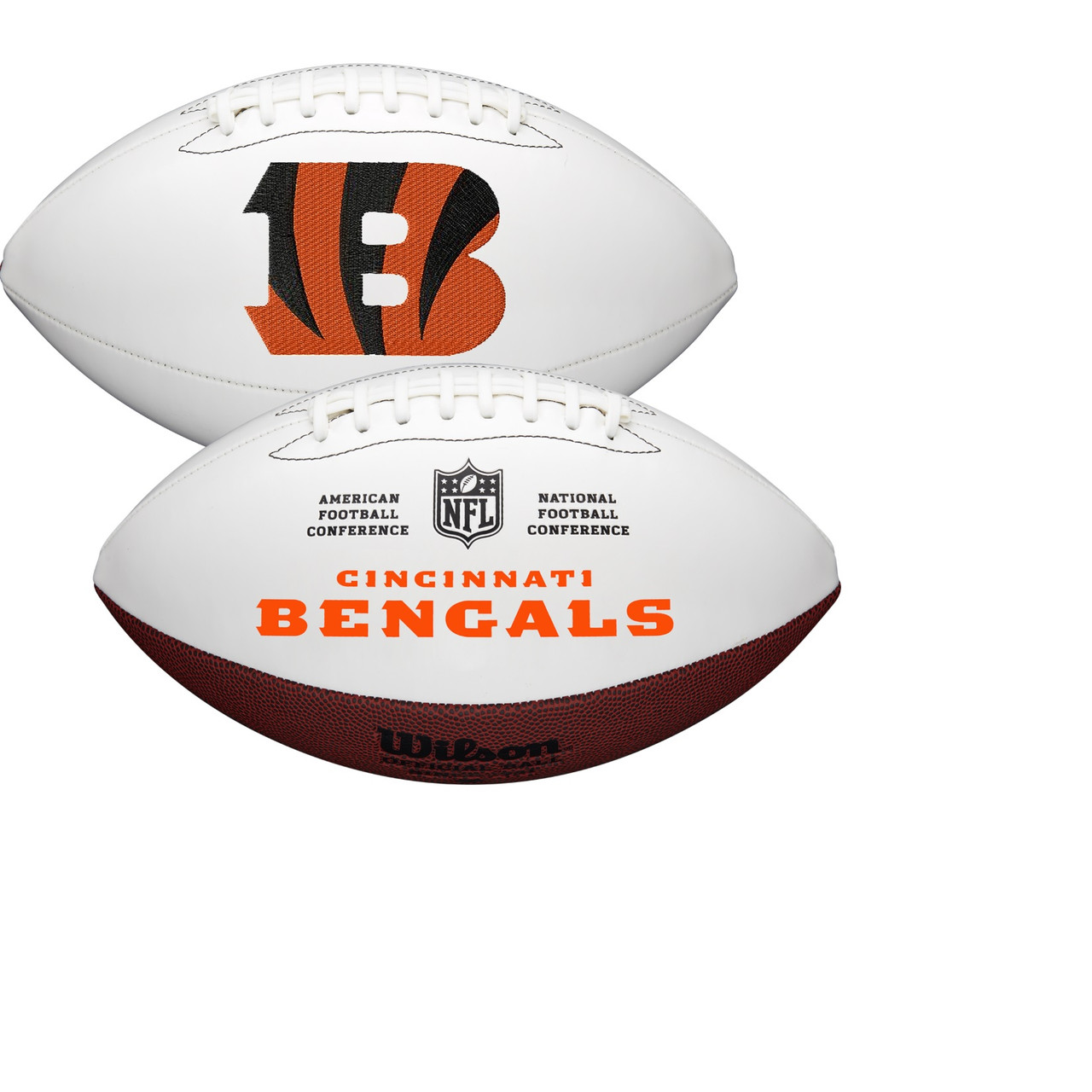 Cincinnati Bengals Full Size Official NFL Autograph Signature Series White  Panel Football by Wilson