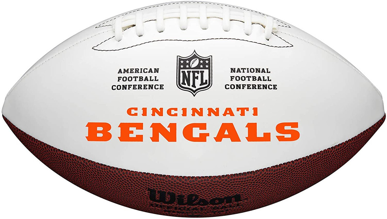 Cincinnati Bengals Full Size Official NFL Autograph Signature Series White  Panel Football by Wilson