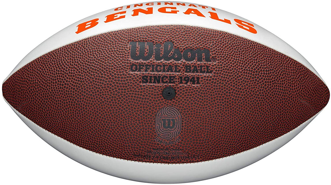 Cincinnati Bengals Full Size Official NFL Autograph Signature Series White  Panel Football by Wilson