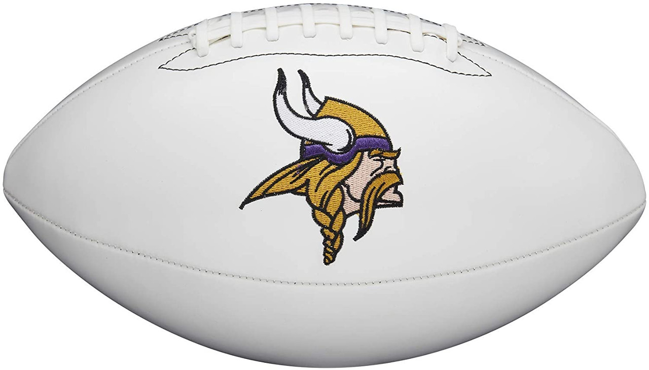 Minnesota Vikings Full Size Official NFL Autograph Signature Series White  Panel Football by Wilson