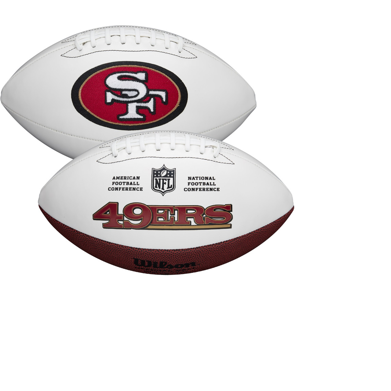 San Francisco 49ers Full Size Official NFL Autograph Signature Series White  Panel Football by Wilson