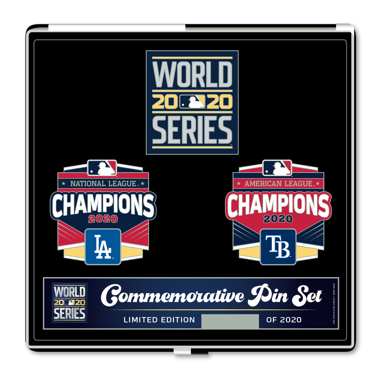 Pro Specialties Group 2020 Commemorative Dueling World Series Lapel Pin Set - Dodgers vs. Rays - Limited Edition of 2,020