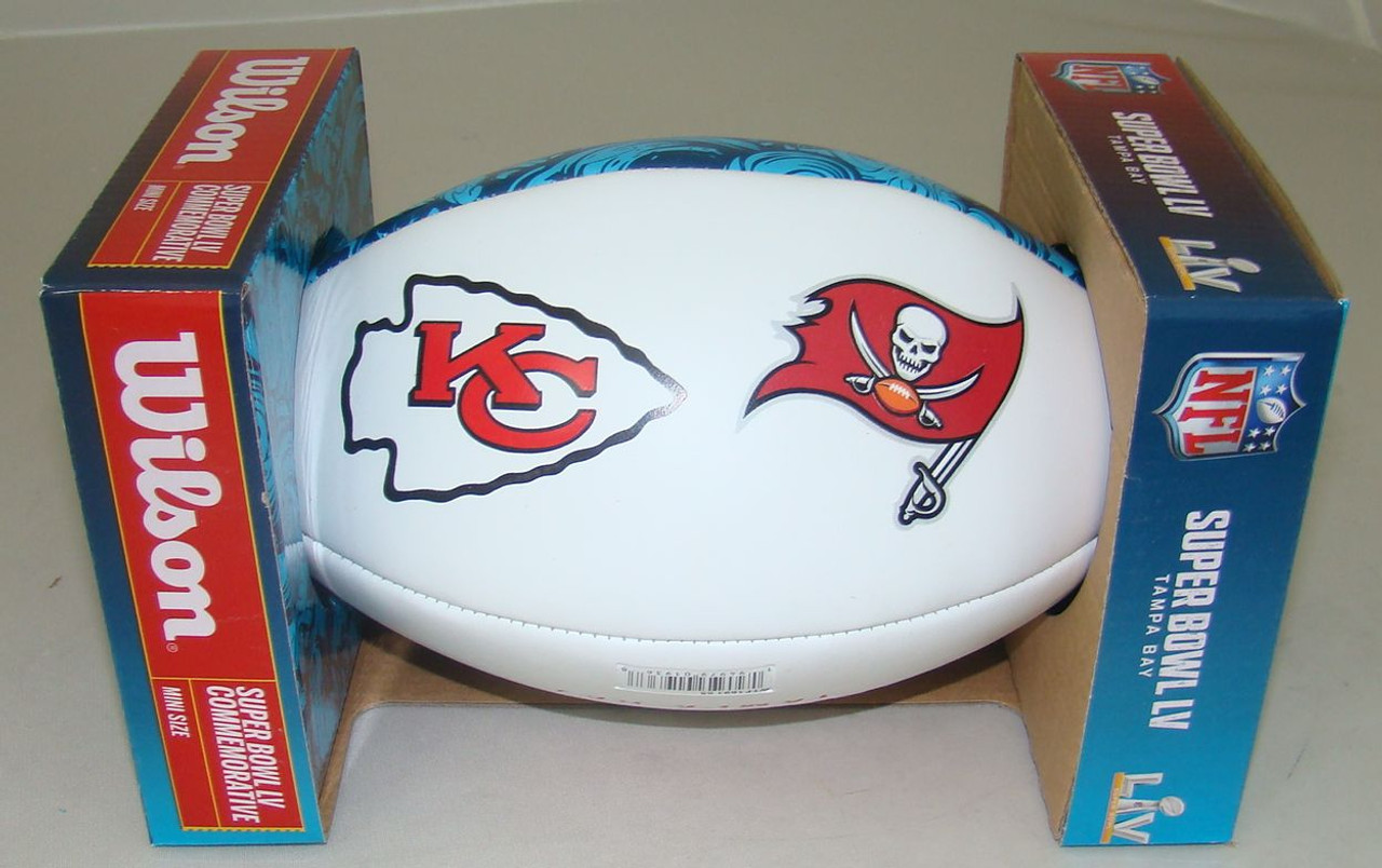 Super Bowl LV 55 Official White Panel Dueling Autograph Mini Football by  Wilson (Boxed) Chiefs vs. Buccaneers