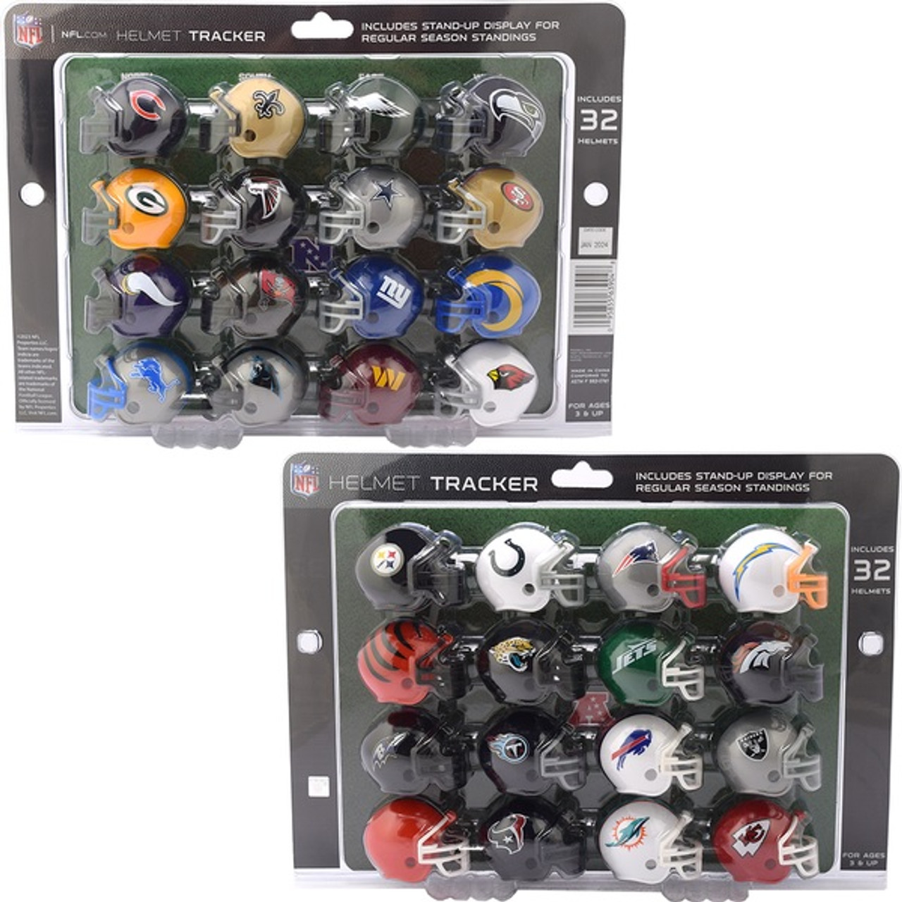 NFL Football 32 Team Helmet Standings Tracker Display Set with