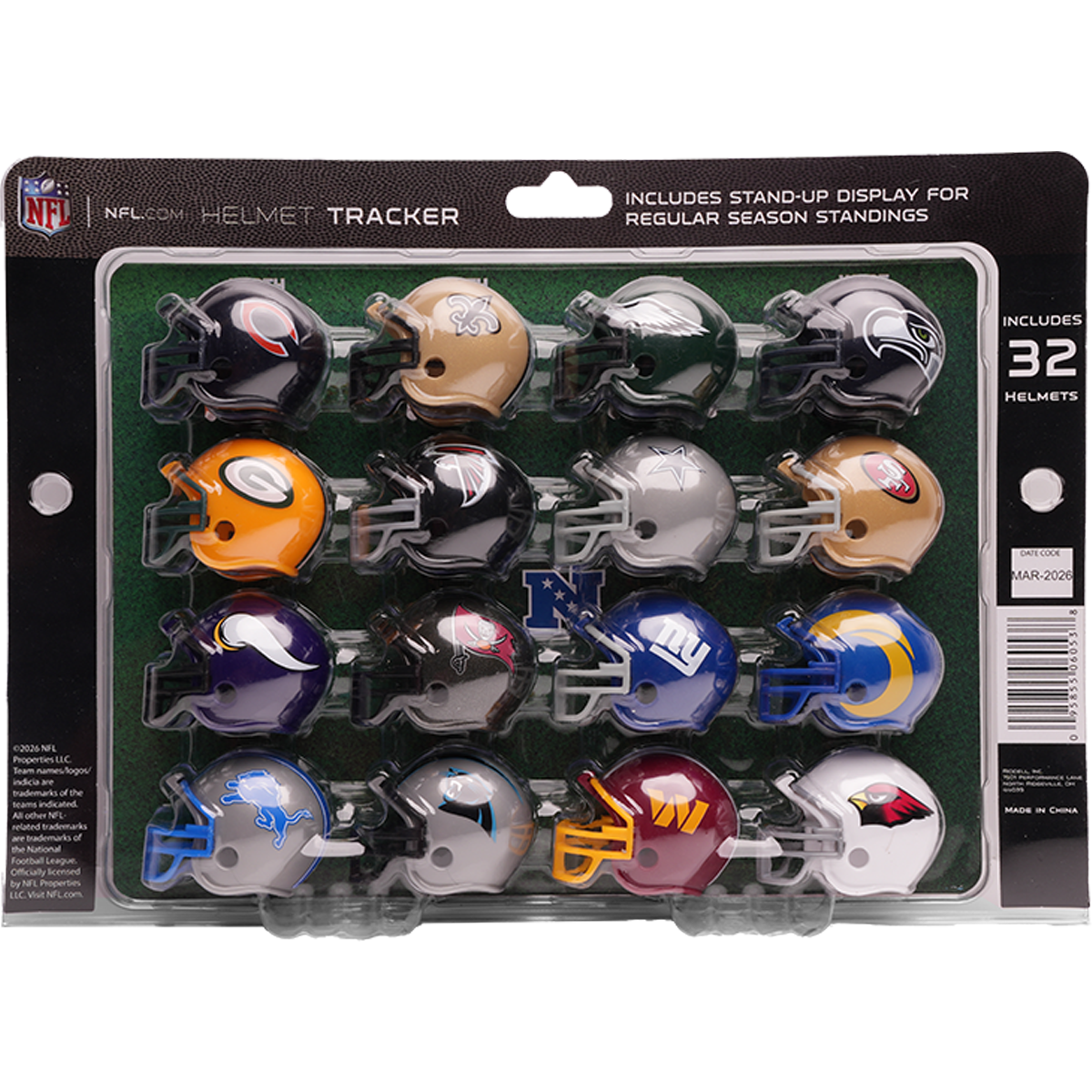 NFL Football 32 Team Helmet Standings Tracker Display Set with
