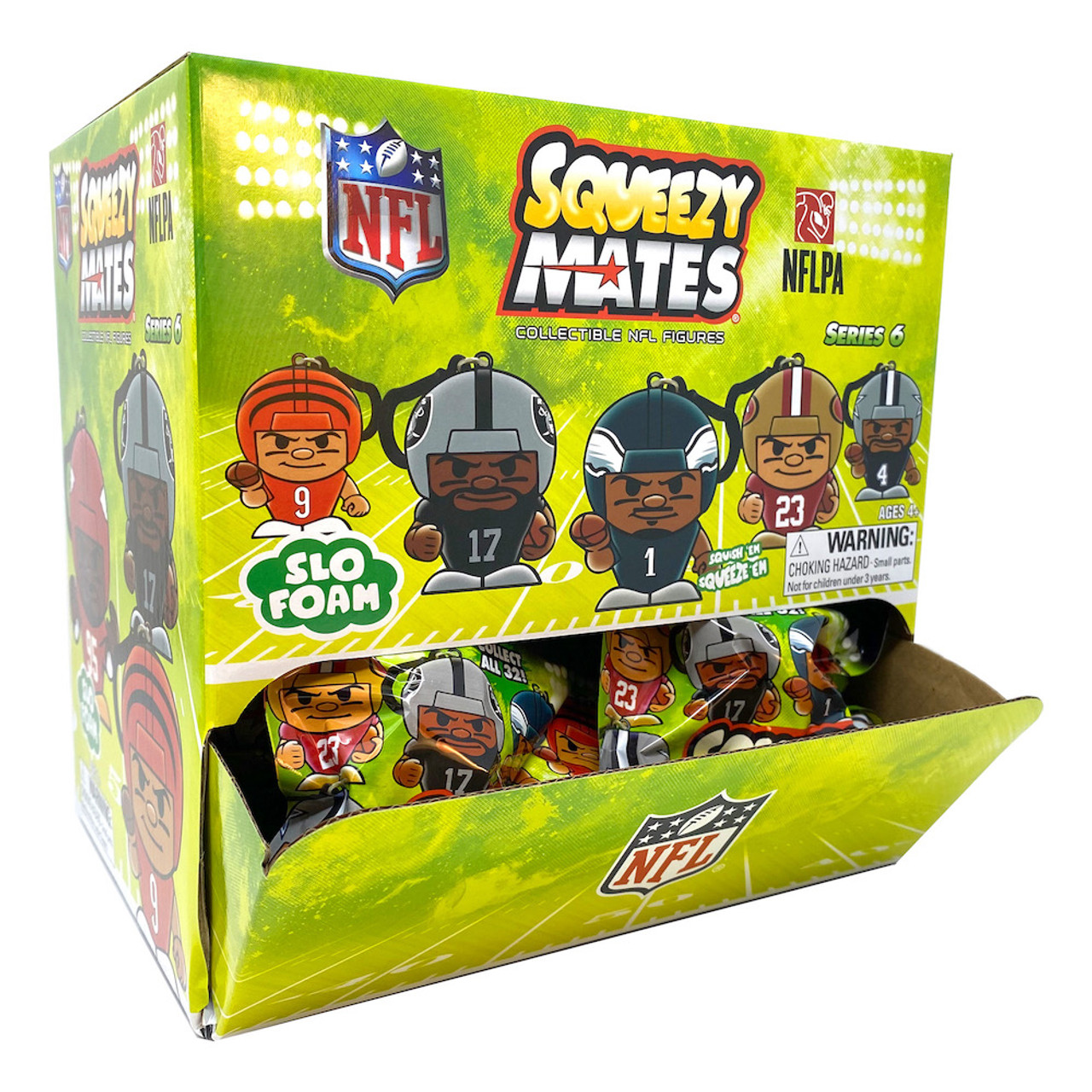 SqueezyMates NFL Gravity Feed Figurines Mystery Box (24 packs) SERIES 6 -  2024 Version