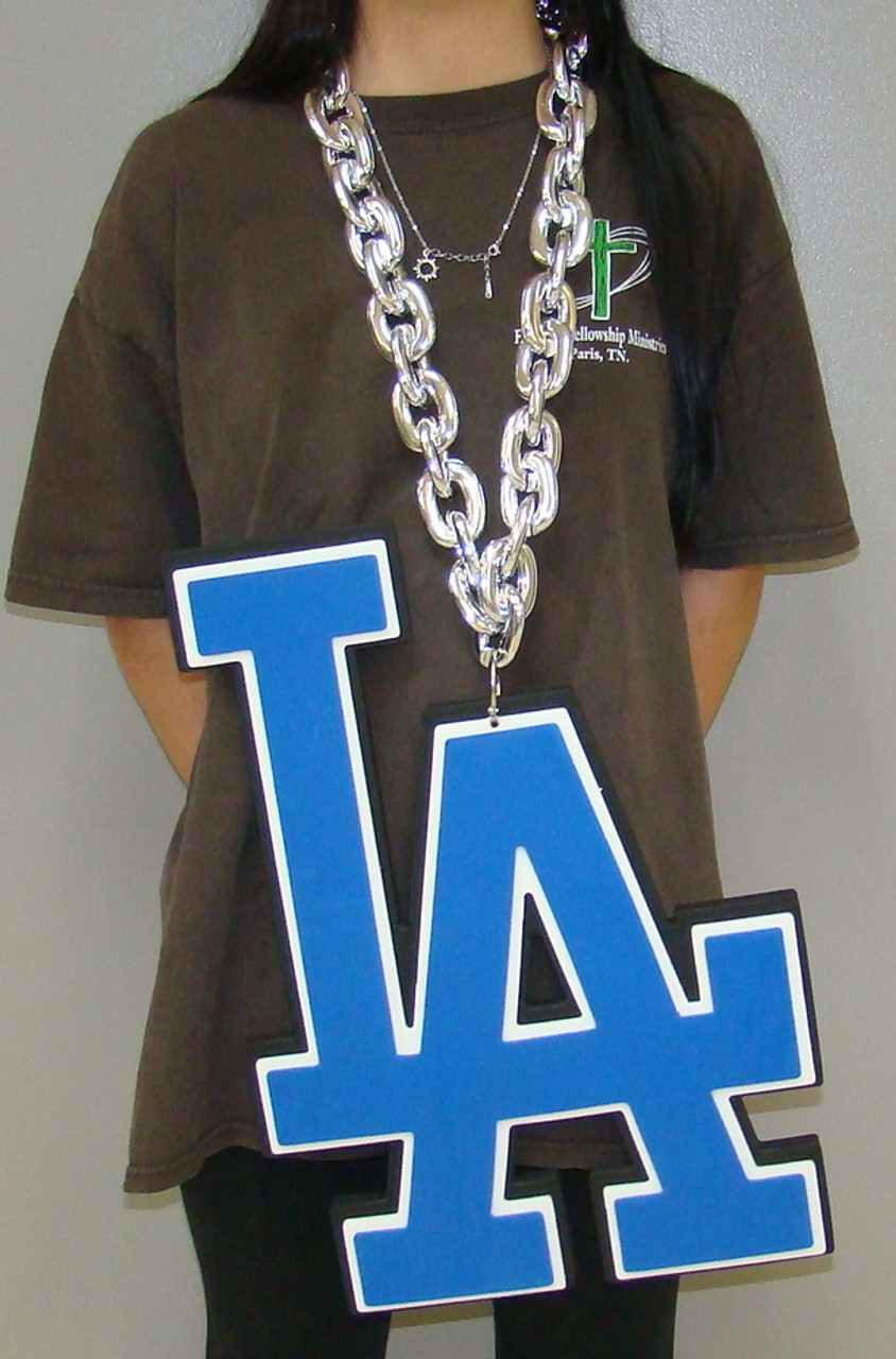 Los Angeles Dodgers La Big Logo 3D Fan Chain Foam Necklace by FanFave