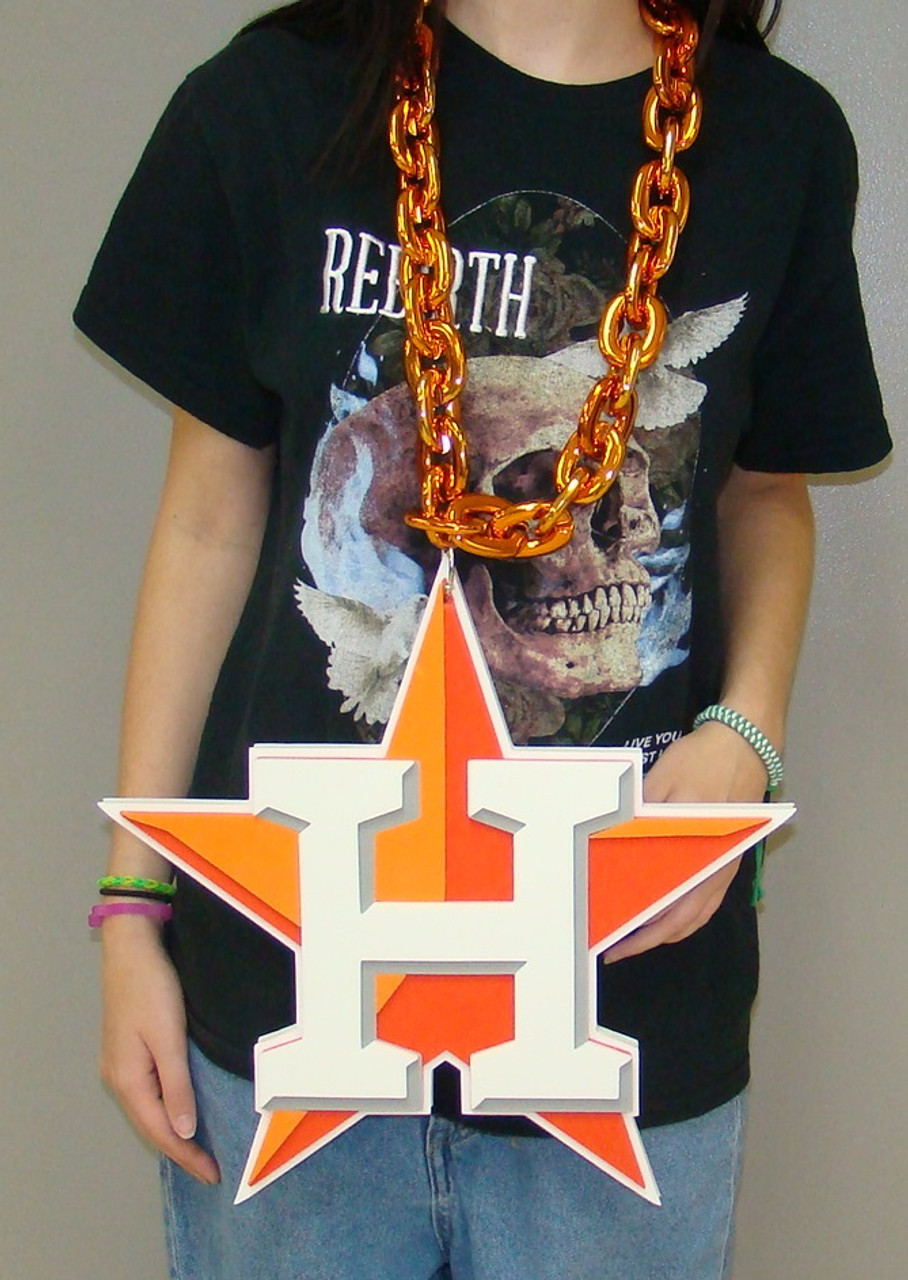 Houston Astros BIG LOGO 3D Fan Chain Foam Necklace