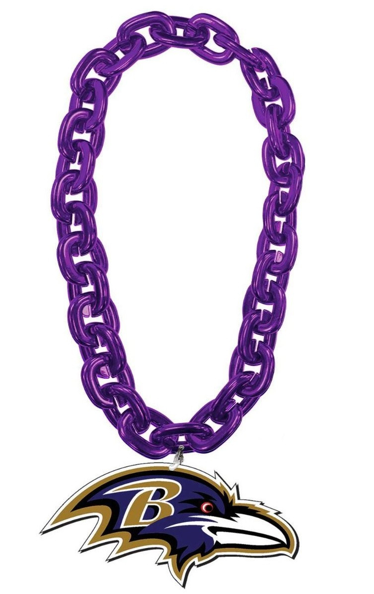 Baltimore Ravens Raven Head NFL Touchdown Fan Chain 10 Inch 3D