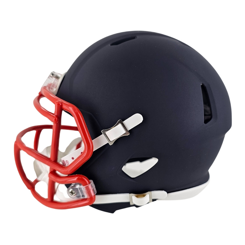 Matte Navy Blue with Orange Mask Blank Riddell Revolution SPEED Mini Football Helmet - Collectible Supplies Matte Navy Blue with Orange Mask Blank Riddell Revolution SPEED Mini Football Helmet - Collectible Supplies