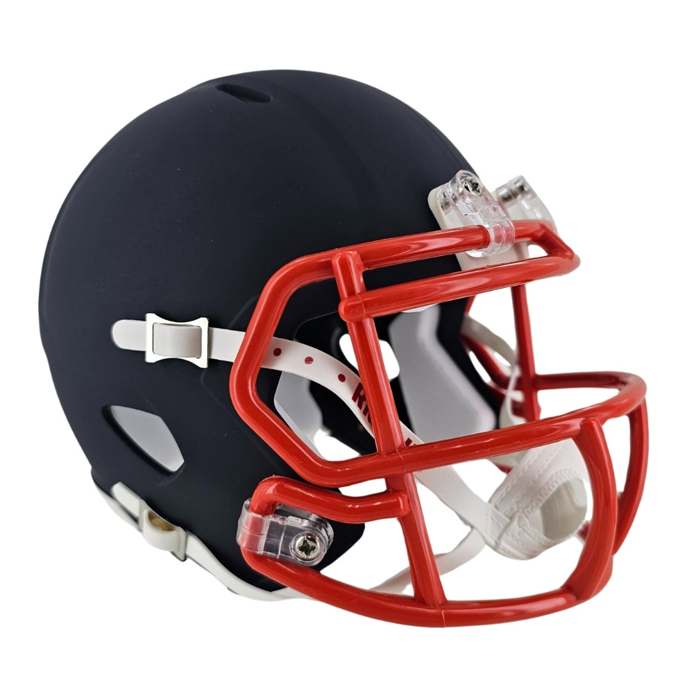 Matte Navy Blue with Orange Mask Blank Riddell Revolution SPEED Mini Football Helmet - Collectible Supplies Matte Navy Blue with Orange Mask Blank Riddell Revolution SPEED Mini Football Helmet - Collectible Supplies