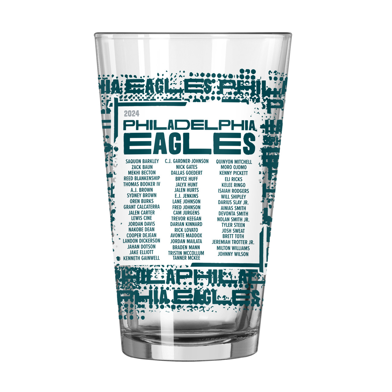 Logobrands Philadelphia Eagles Super Bowl LIX Champions Roster Pint Glass - Thumbnail 2