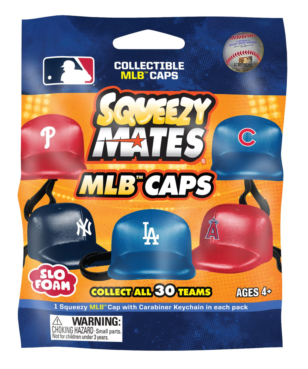 SqueezyMates Gravity Feed MLB Baseball Caps Mystery Pack - Series 1