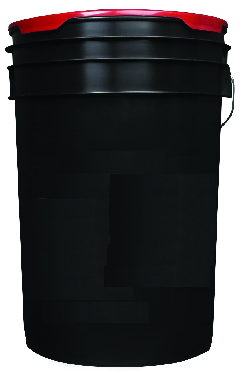 black 6gallon padded ball bucket with 30 wiffle balls for practice