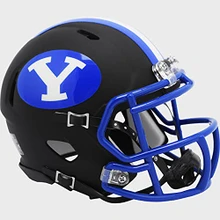 byu toddler football helmet age 3 Brigham Young Cougars Matte Black Mini Speed field designs Franklin Sports NCAA BYU Cougars