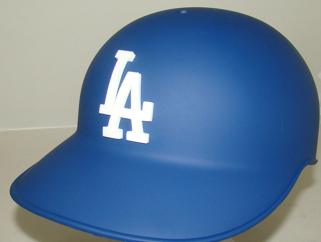 Los Angeles Dodgers Raised 3D LA Printed Foam Full Size Batting Helmet