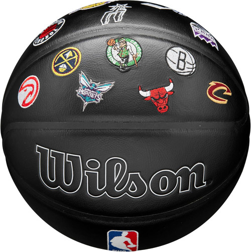 NBA All Team Retro Synthetic Leather Rubber Basketball - Size 7, 29.5