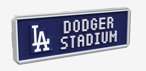Los Angeles Dodgers BRXLZ Lego Style Dodger Stadium Street Sign Building Block Set