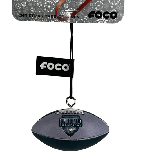 Philadelphia Eagles Super Bowl LIX Champions Football 2 inch Christmas Tree Ornament Philadelphia Eagles Super Bowl LIX Champions Football 2 inch Christmas Tree Ornament