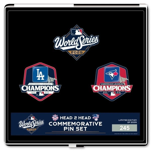 2025 World Series Commemorative Dueling 3 Lapel Pin Set - Toronto Blue Jays vs. Los Angeles Dodgers - Limited Edition of 2025 made