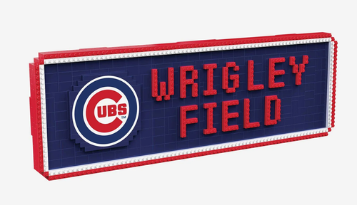 Chicago Cubs BRXLZ Lego Style Wrigley Field Stadium Street Sign Building Block Set