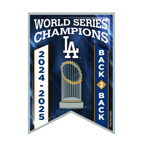 Los Angeles Dodgers 2024 and 2025 Back to Back World Series Champions Banner Lapel Pin