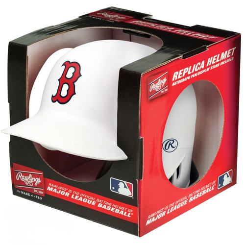 Boston Red Sox Matte White MLB Rawlings Replica MLB Baseball Mini Helmet in Box