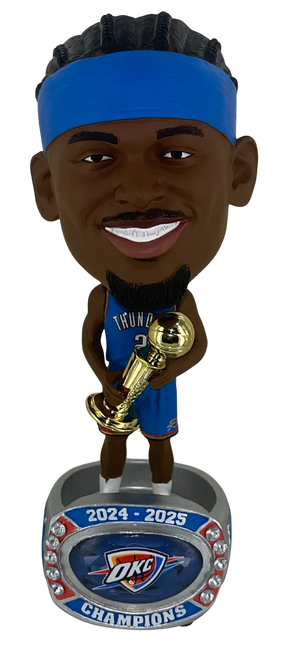 Shai Gilgeous-Alexander Oklahoma City Thunder 2025 NBA Champions Ring Base 9 inch Bighead Bobblehead Doll