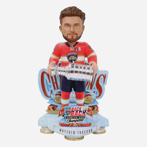 Matthew Tkachuk Florida Panthers Back to Back 2025 Stanley Cup Champions Celebration 8 inch Bobblehead Doll