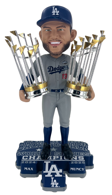 Max Muncy Los Angeles Dodgers 2025 Back To Back World Series Champions 8" Bobblehead Bobble Head Doll