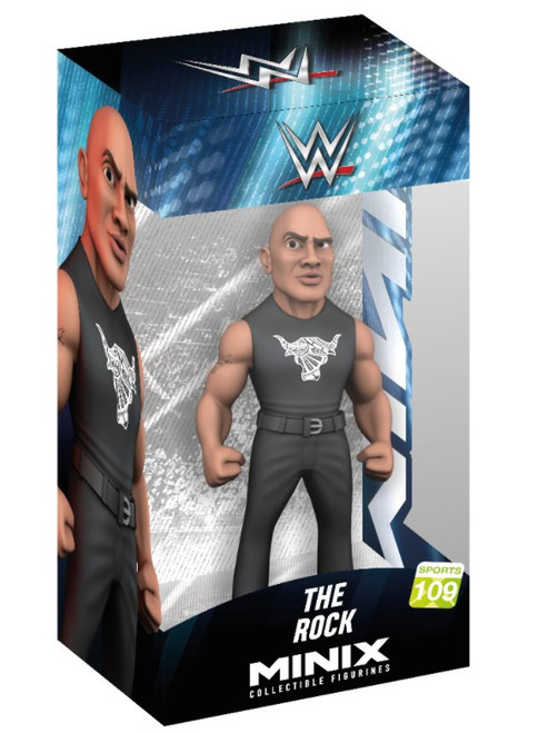 The Rock Dwayne Johnson 12 cm WWE Minix Figurine Action Figure Box