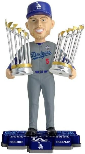 Freddie Freeman Los Angeles Dodgers 2025 Back To Back World Series Champions 8" Bobblehead Bobble Head Doll Image