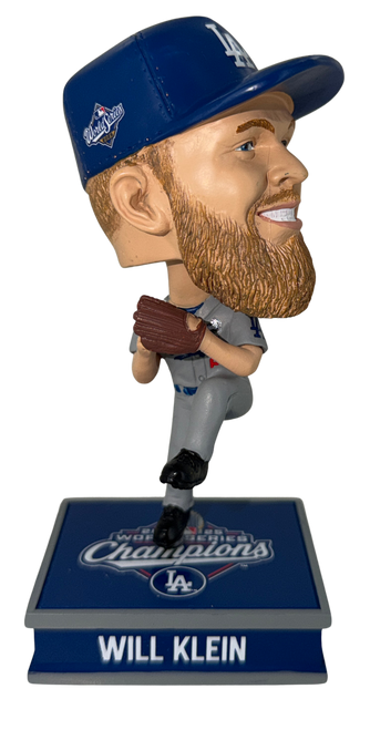 Will Klein Los Angeles Dodgers 2025 World Series Champions Mini Bighead 4.5" Bobblehead Bobble Head Doll