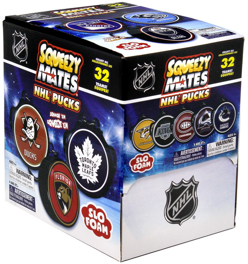 SqueezyMates Gravity Feed NHL Hockey Pucks Mystery Box (24 packs)