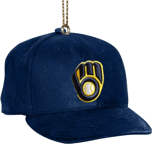 Milwaukee Brewers Team Baseball Cap Christmas Tree Ornament