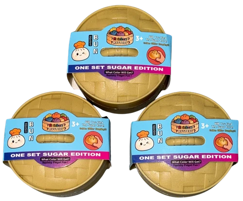 Mini Emoji Squishy Bun Squeezy Mystery Dumplings - New 2026 Rainbow Sugar Edition - 3 pack