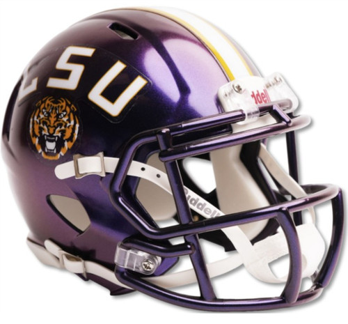 LSU Tigers Purple Chrome Revolution SPEED Mini Football Helmet