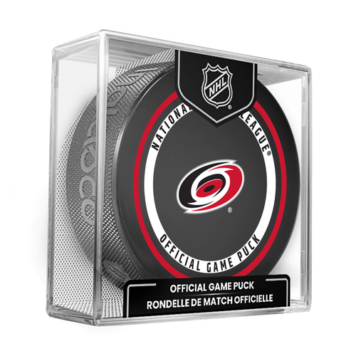Carolina Hurricanes Current NHL Official Game Hockey Puck In Cube