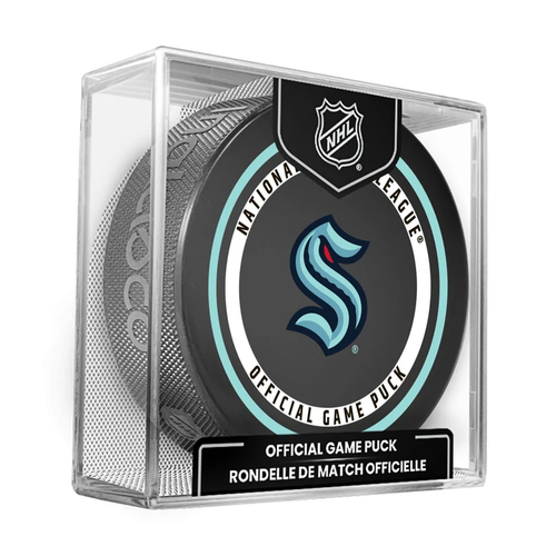 Seattle Kraken Current NHL Official Game Hockey Puck In Cube