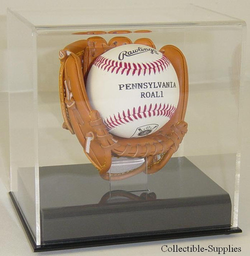 ACRYLIC BASEBALL MINI GLOVE / MITT BALL DISPLAY CASE