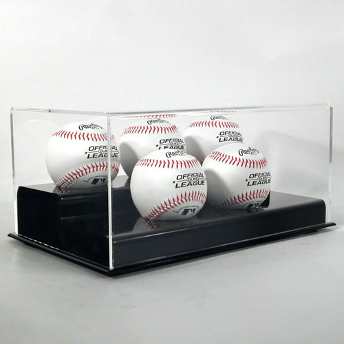 DELUXE ACRYLIC FIVE BASEBALL DISPLAY CASE (AD26)