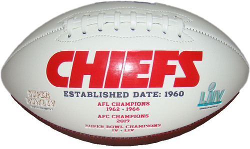 Kansas City Chiefs Embroidered Signature Series Autograph Football with 2 Super Bowl Championship Logos
