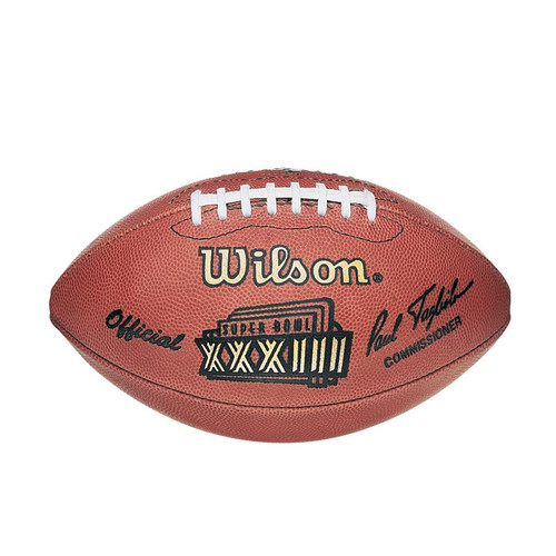 Super Bowl XXXIII (Thirty-Three 33) Atlanta Falcons vs. Denver Broncos Official Leather Authentic Game Football by Wilson