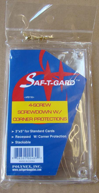 Recessed Regular 4-screw Card Holder (Box of 50) with Safely Recessed Corner Protectors