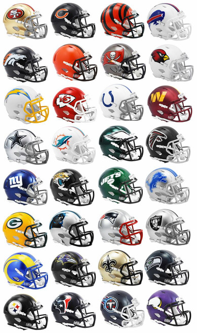 All 32 NFL Current Riddell SPEED Revolution Mini Football Helmets