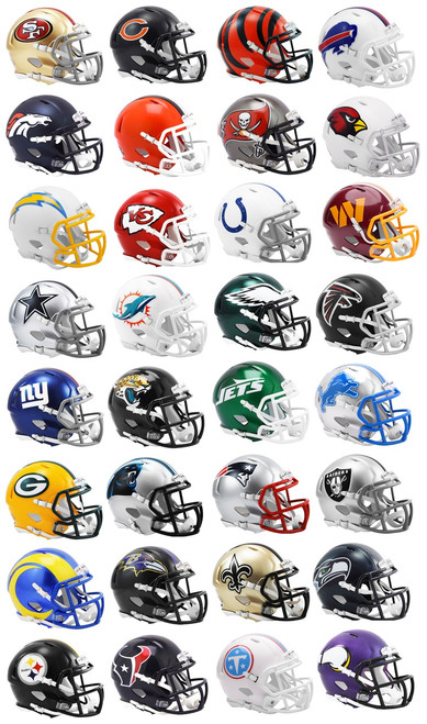 All 32 NFL Current Riddell SPEED Revolution Mini Football Helmets