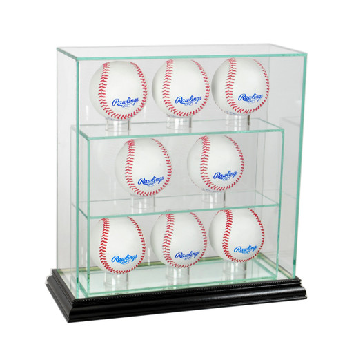 Deluxe Real Glass 8 Baseball UPRIGHT Display Case