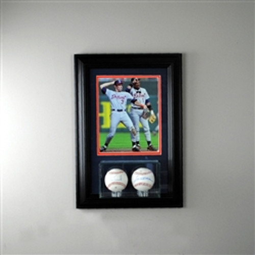 Deluxe Real Glass Wall Mounted Double Baseball 8 x 10 Display Case