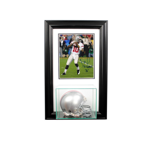 Deluxe Real Glass Wall Mounted Mini Helmet 8 x 10 Display Case