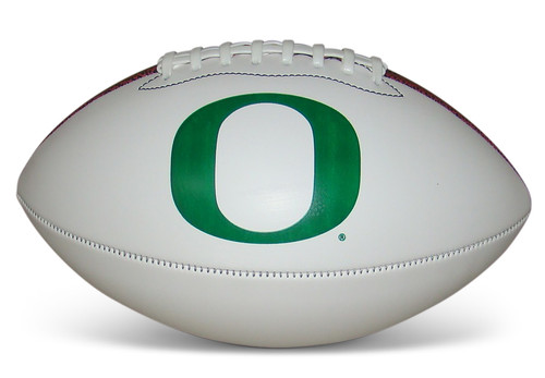 NCAA Oregon Ducks Autograph White Panel Full Size Signature Style Football